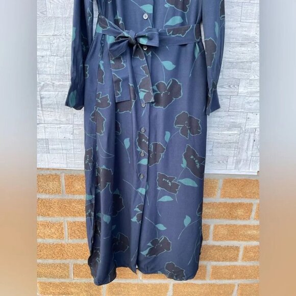 Xacus Art floral button down belted dress size 42/6 - Picture 3 of 14